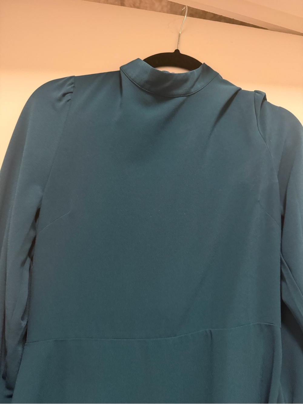 Banana Republic Teal Long-Sleeve Belted A-Line Dress - Picture 4 of 6
